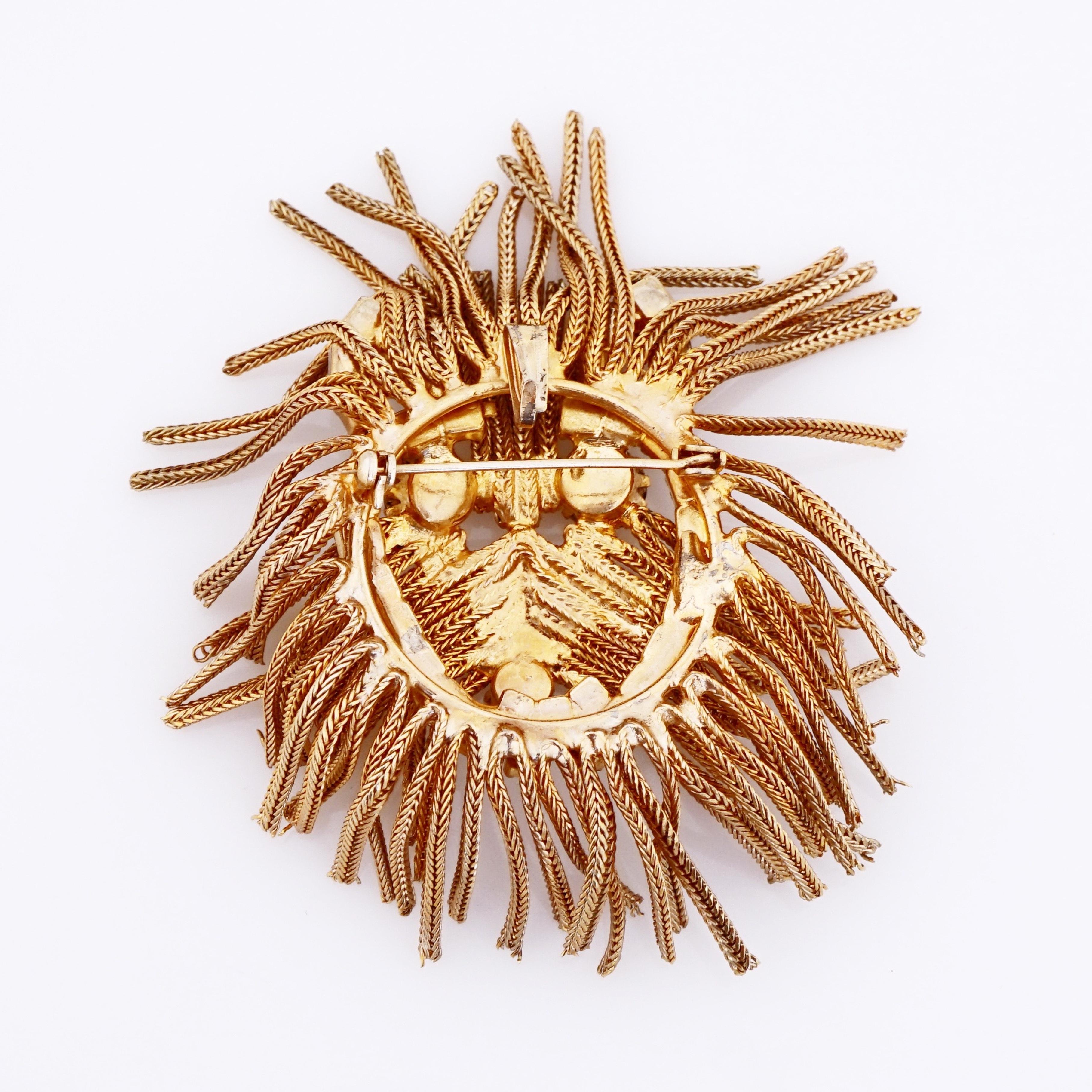 Modern Gold Chain Shaggy Dog Brooch By Dominique, 1960s