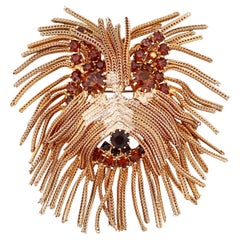 Gold Chain Shaggy Dog Brooch By Dominique, 1960s