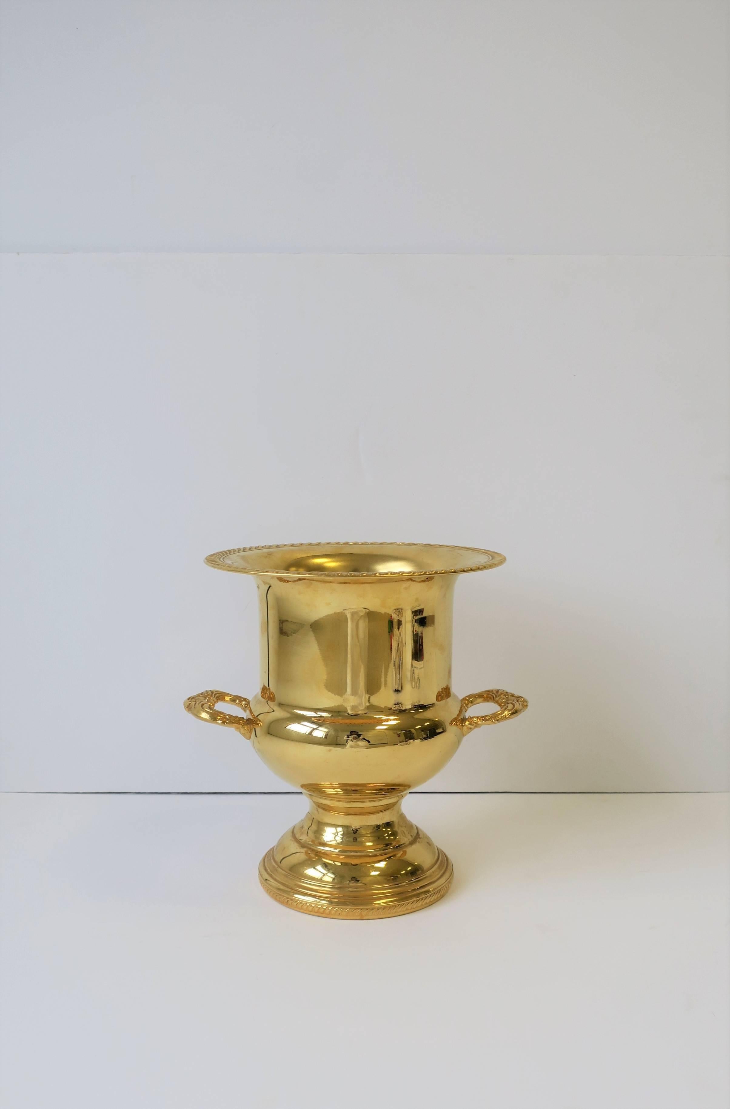 A beautiful 24-karat gold-plated champagne/wine cooler or ice bucket. Gold-plated finish will not tarnish. With maker's mark on bottom as show in image #9. 

Item available here online. By request, item can be made available by appointment to the