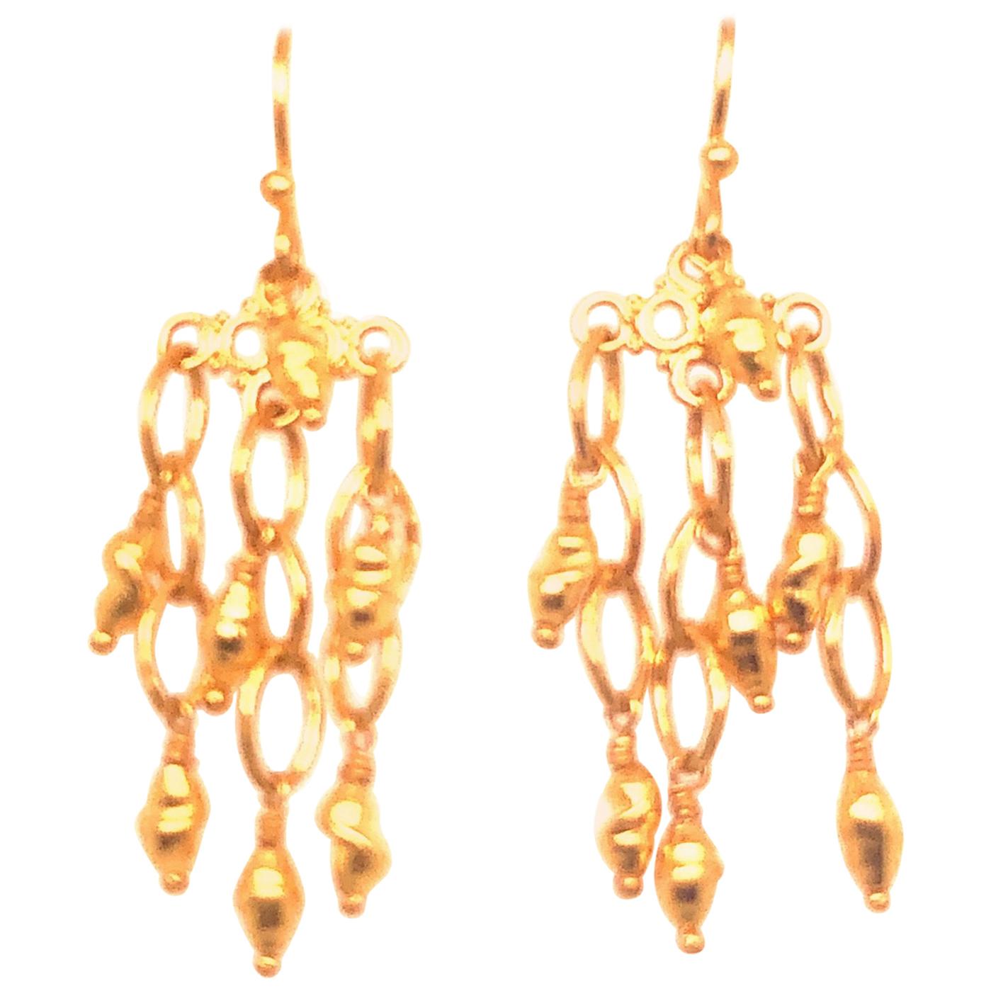 Gold Chandelier Earrings For Sale