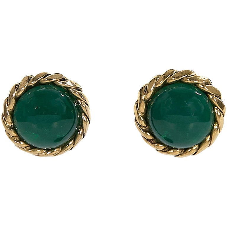 Chanel green earrings Outlet
