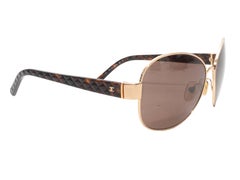 Gold Chanel Oversized Metal Sunglasses