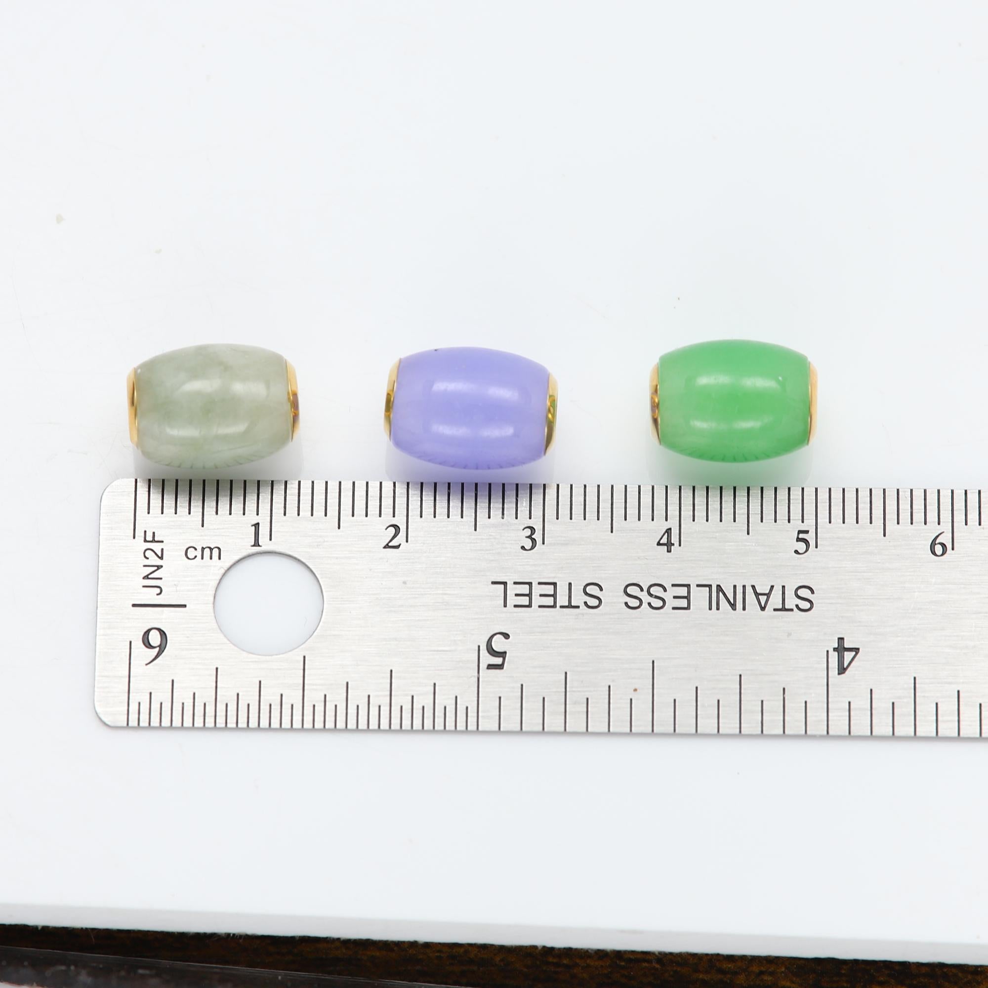 Gold Charm Beads Jade three color Necklace 14 Karat Jade charm Necklace Beads For Sale 9