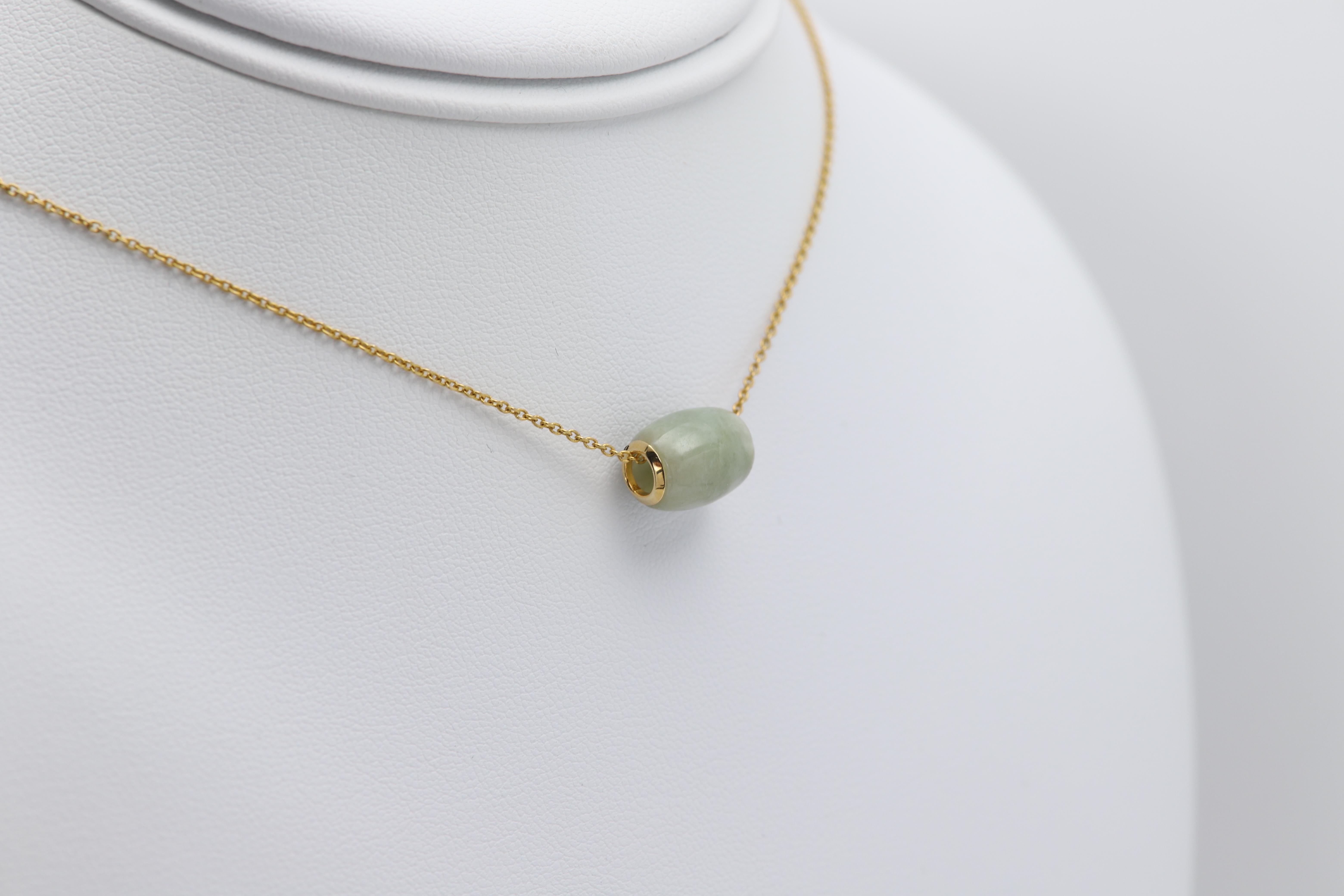 Gold Charm Beads Jade three color Necklace 14 Karat Jade charm Necklace Beads For Sale 2