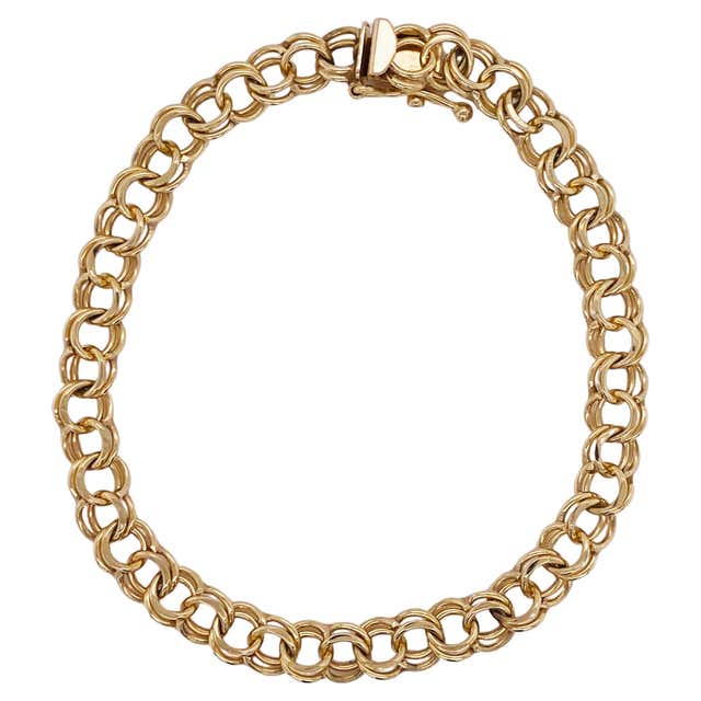 Heavy Gold Charm Bracelet 14 Karat Large Gold Chain Bracelet At heavy-gold-charm-bracelet-14-karat-large-gold-chain-bracelet-at