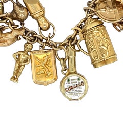 Gold Charm Bracelet with 30 Charms
