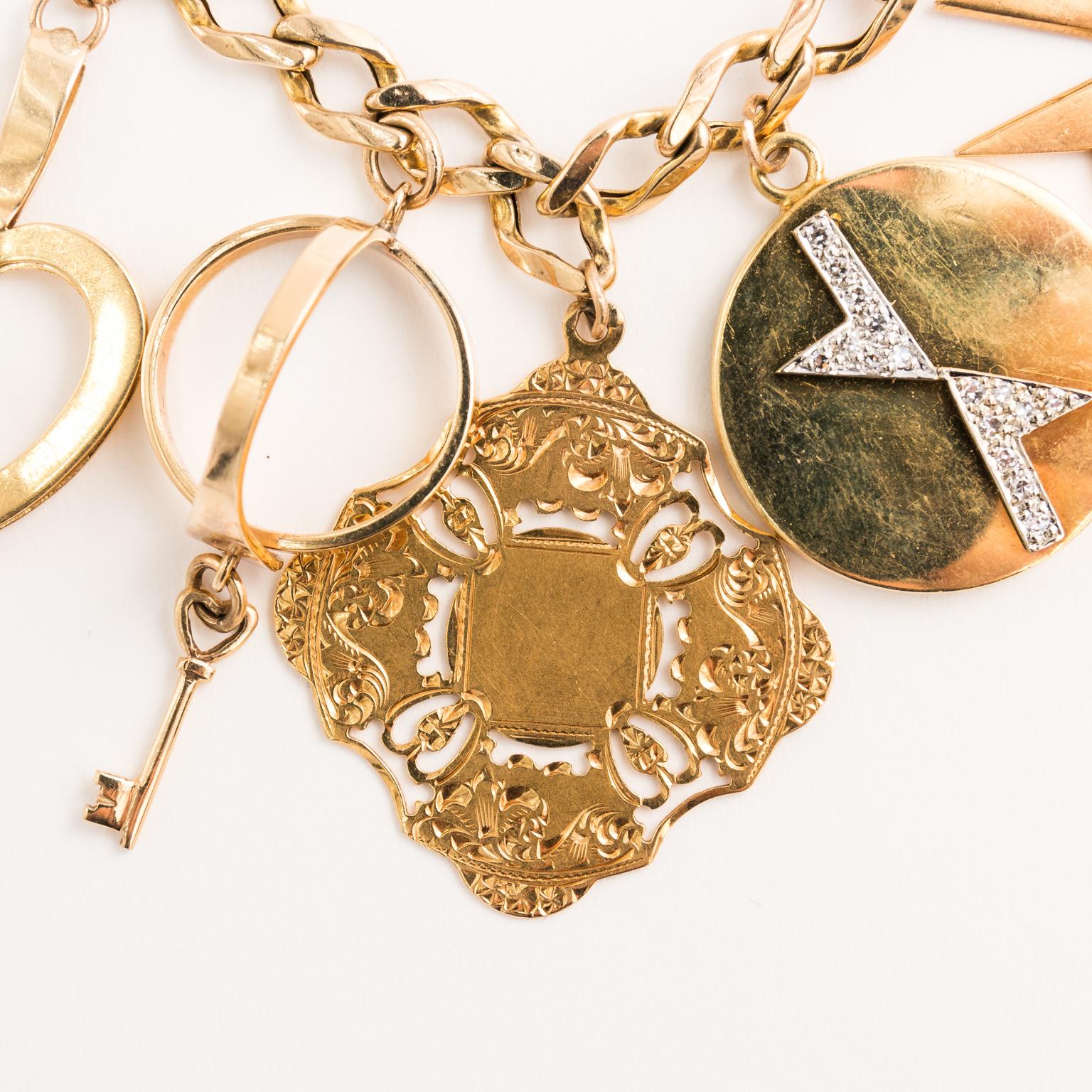 gold charm necklace chain