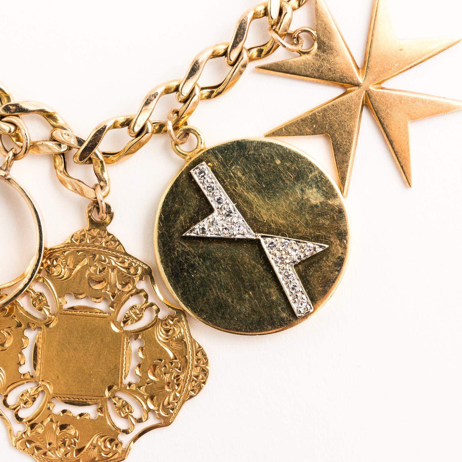 gold chain charm necklace