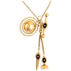 Antique Gold Charm Necklace