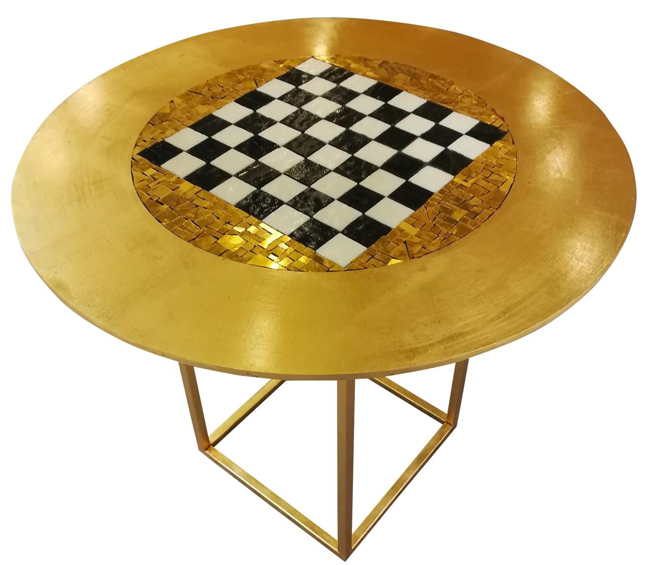 Gold Chessboard Table In New Condition In Milan, IT