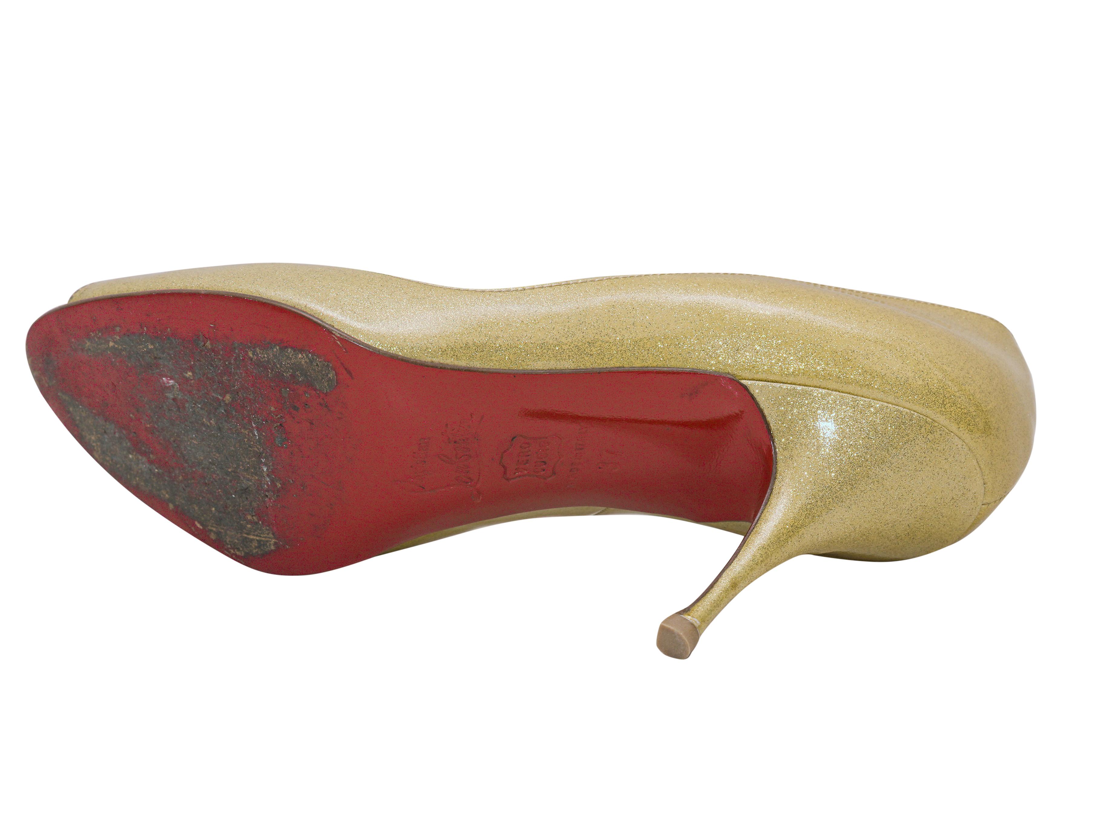 Christian Louboutin escarpins à bout ouvert ornés de paillettes, taille 37 Pour femmes en vente