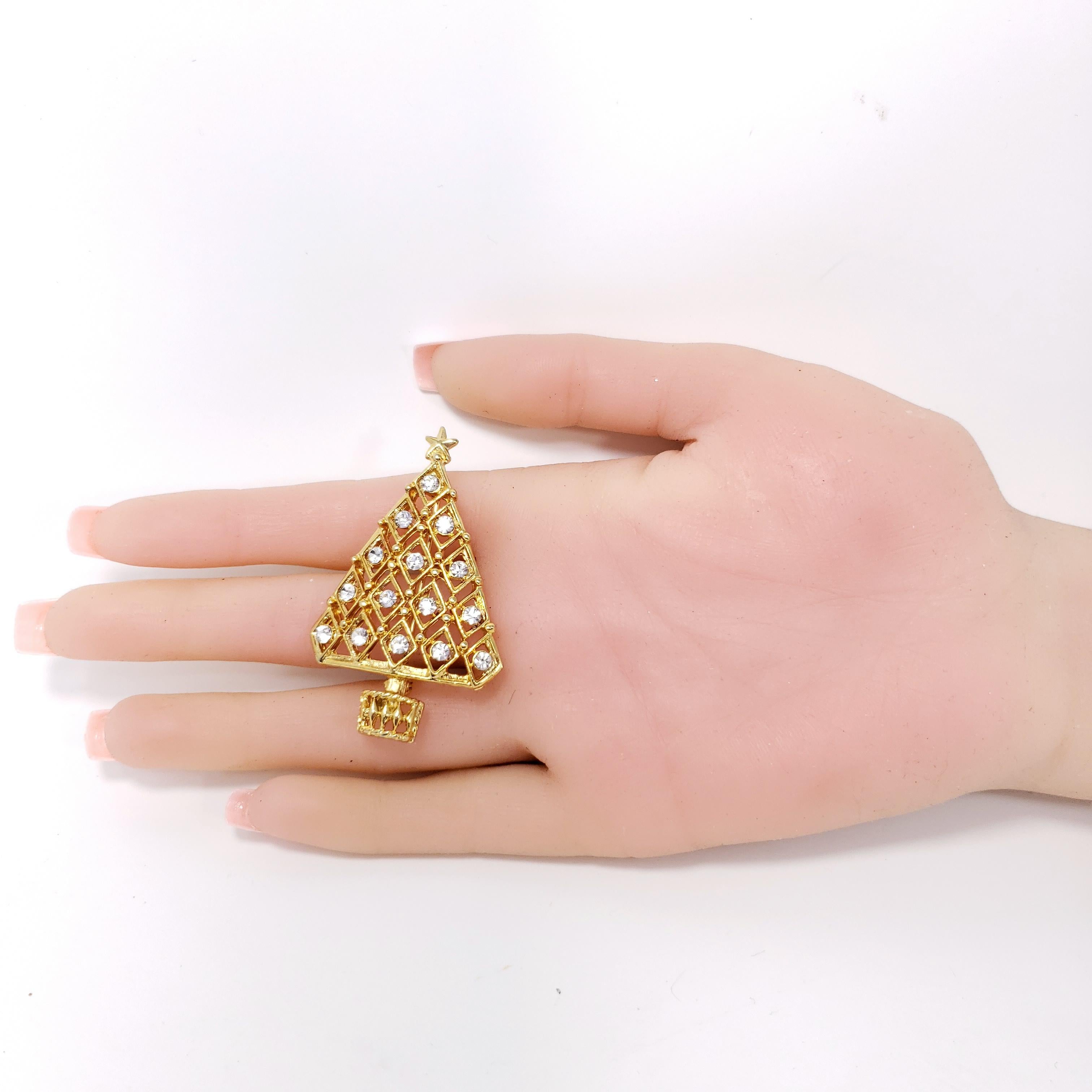 Retro Gold Christmas Tree Fashion Pin Brooch