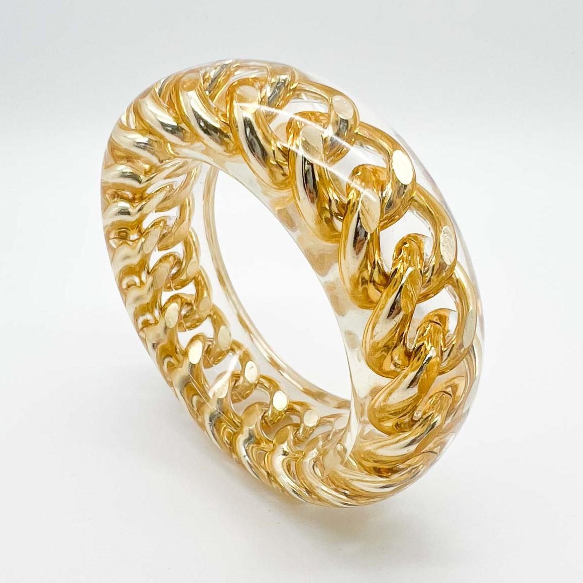 Preloved Gold Chunky Chain Bangle For Sale at 1stDibs | golusu bangle