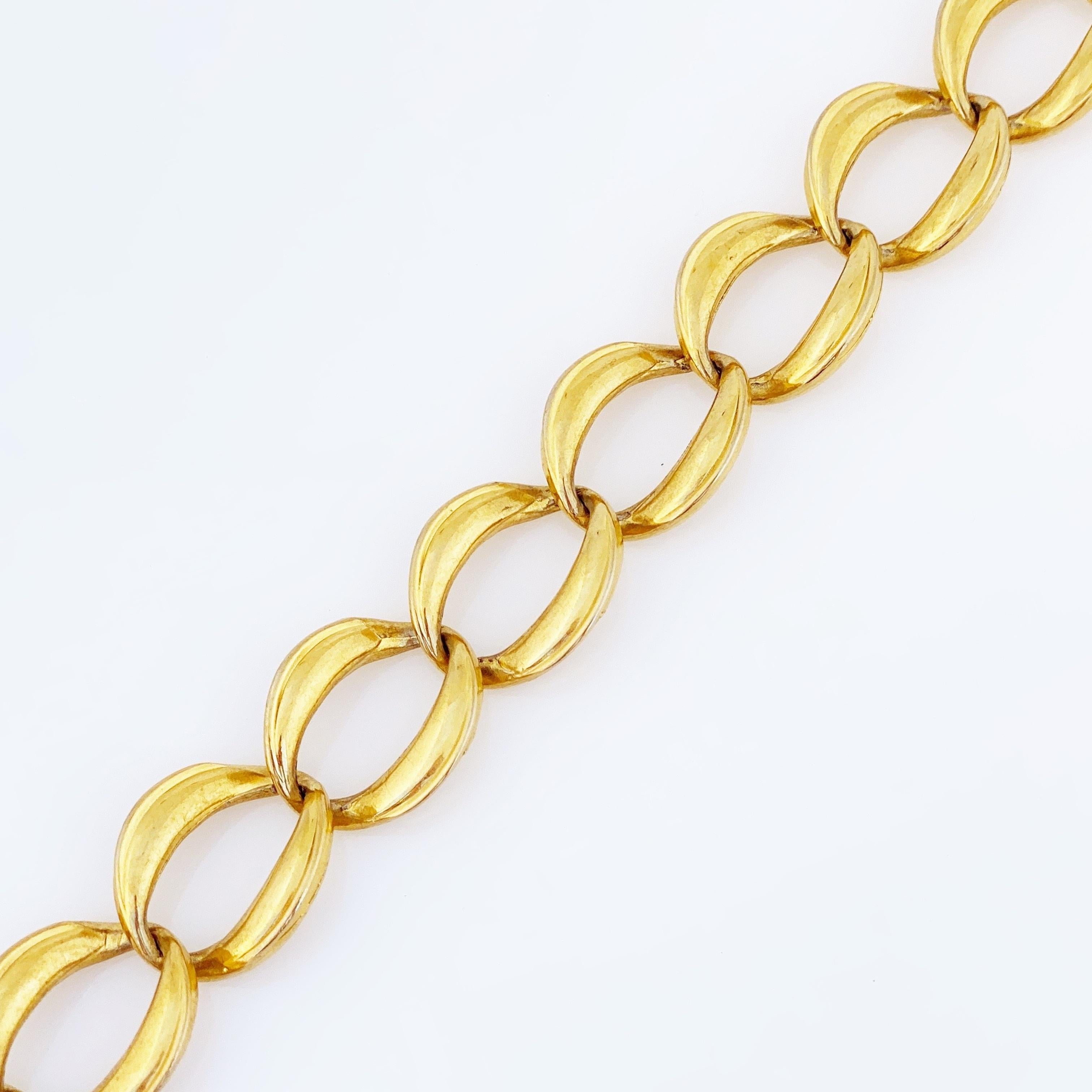 Gold Chunky Oval Gliederkette Choker Halskette von Anne Klein, 1980er Jahre im Zustand „Gut“ im Angebot in McKinney, TX