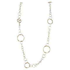 Collar «Gold Circle Link» de oro amarillo de 14 quilates, 35 pulgadas, con acabado satinado