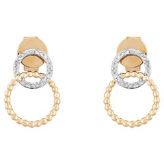 0.10ct Diamond Circle 14K Yellow Gold Stud Earrings