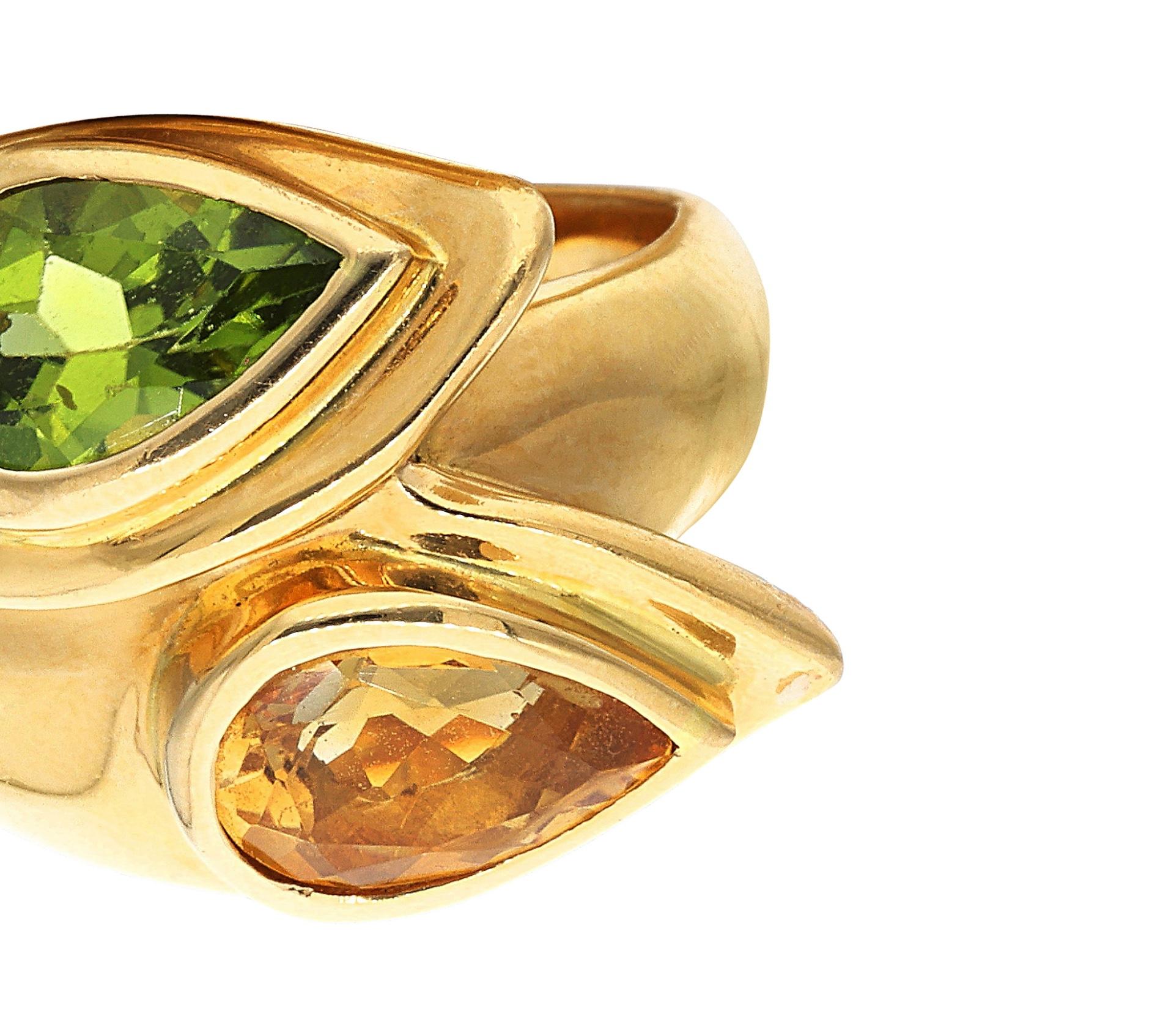 citrine and peridot ring