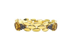 1940's Retro Gold, Citrine and Sapphire Bracelet