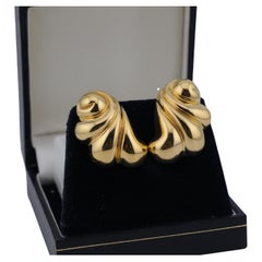 Gold Cloud-Form Clip-On Earrings, 13.17 g