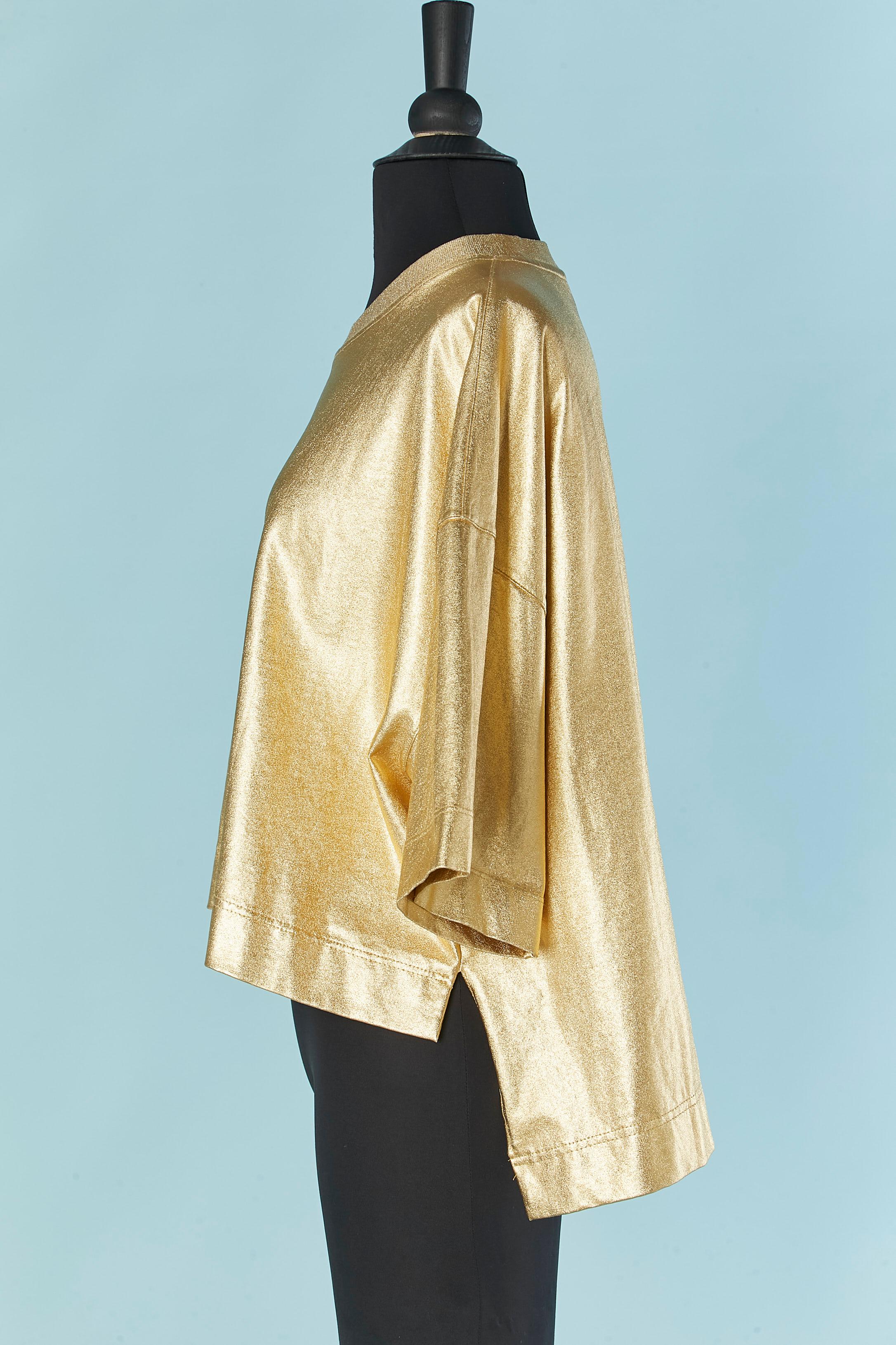 Maglietta oversize in cotone rivestito d'oro DRIES VAN NOTEN In condizioni ottime in vendita a Saint-Ouen-Sur-Seine, FR