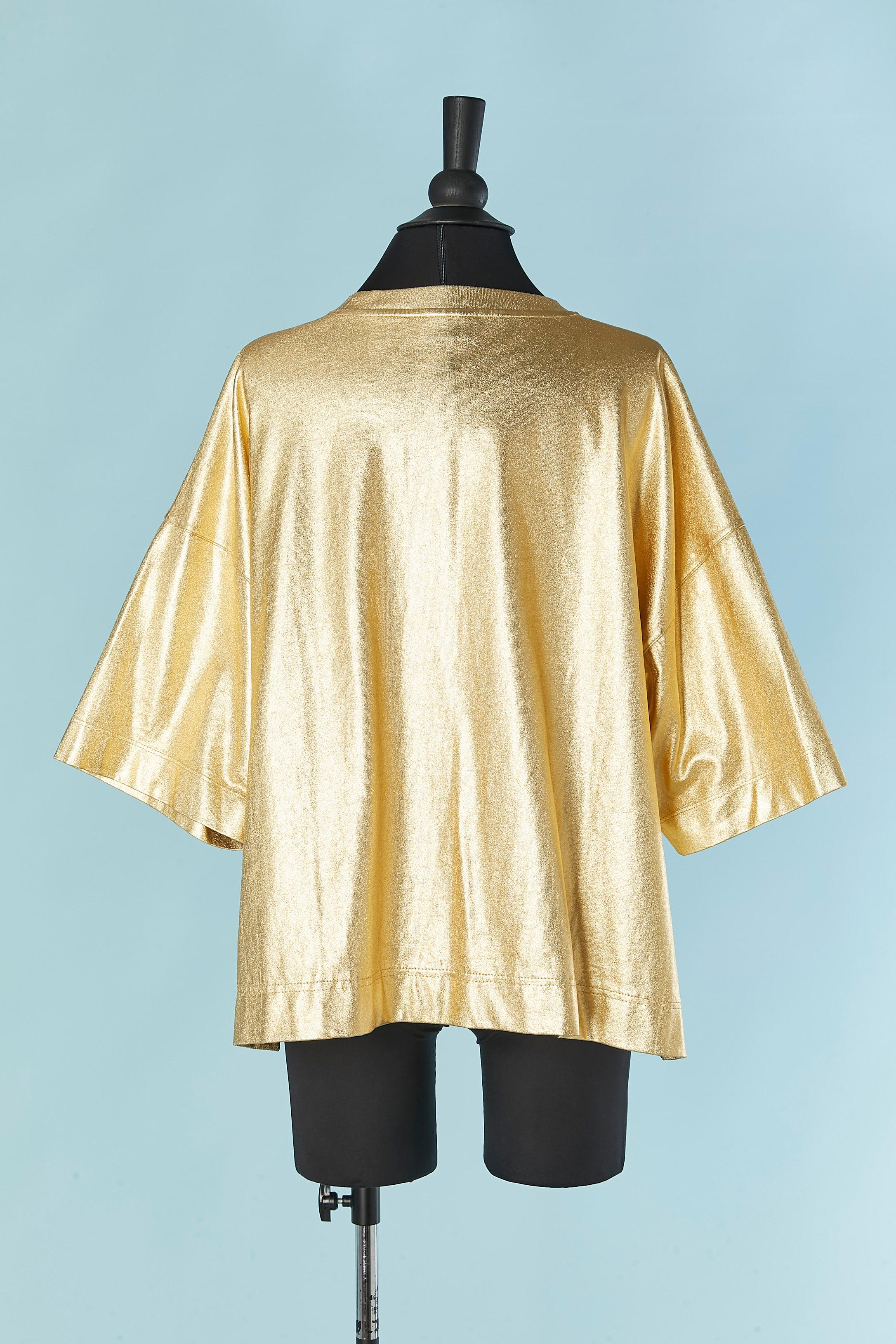da uomo o donna Maglietta oversize in cotone rivestito d'oro DRIES VAN NOTEN in vendita