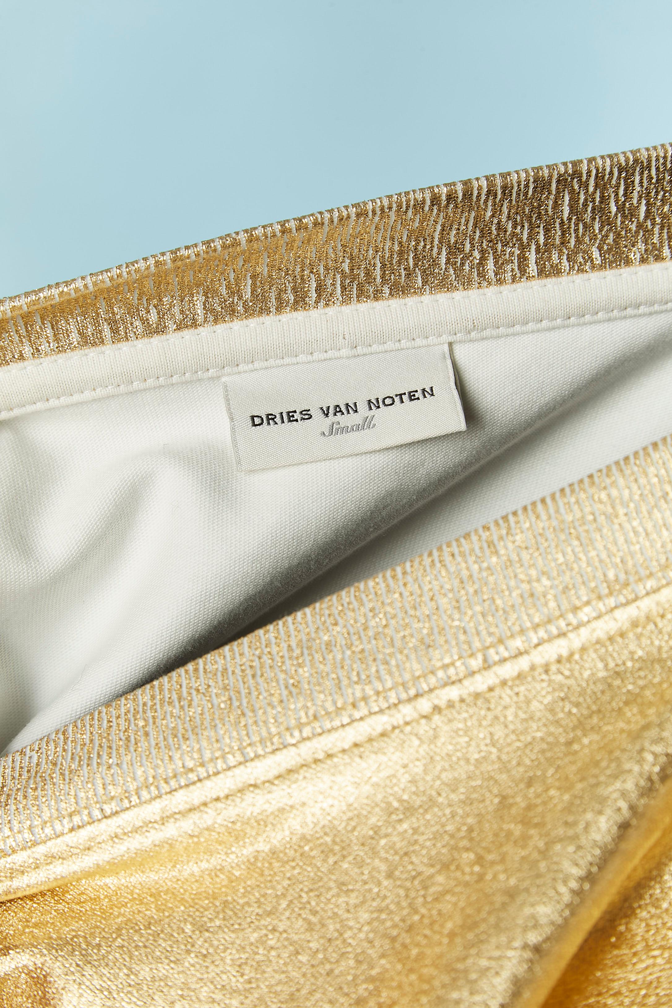 Maglietta oversize in cotone rivestito d'oro DRIES VAN NOTEN in vendita 1