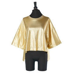 Maglietta oversize in cotone rivestito d'oro DRIES VAN NOTEN