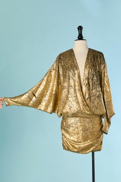 Gold coated jersey cocktail dress ALEXANDRE VAUTHIER Couture