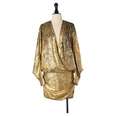 Gold coated jersey cocktail dress ALEXANDRE VAUTHIER Couture