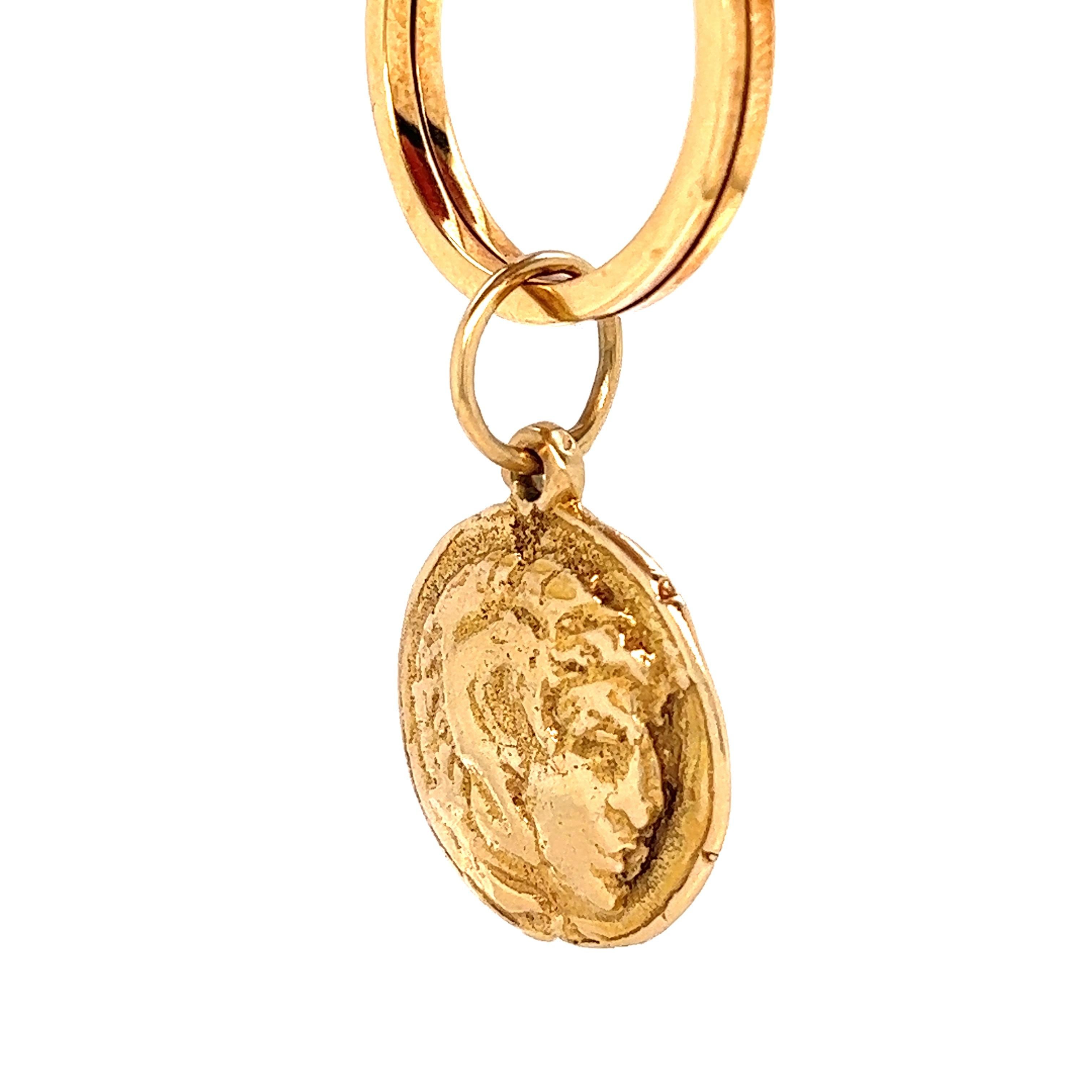 Women's or Men's Gold Coin Key Chain For Sale