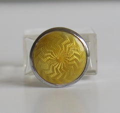 Guilloche & Silver Topped Glass Scent or Perfume Bottle, London 1922