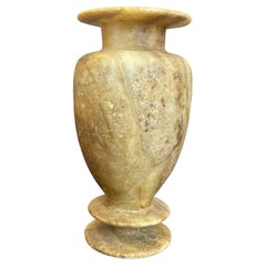 Jarrón grande de alabastro dorado con marrón, Egipto, Contemporáneo