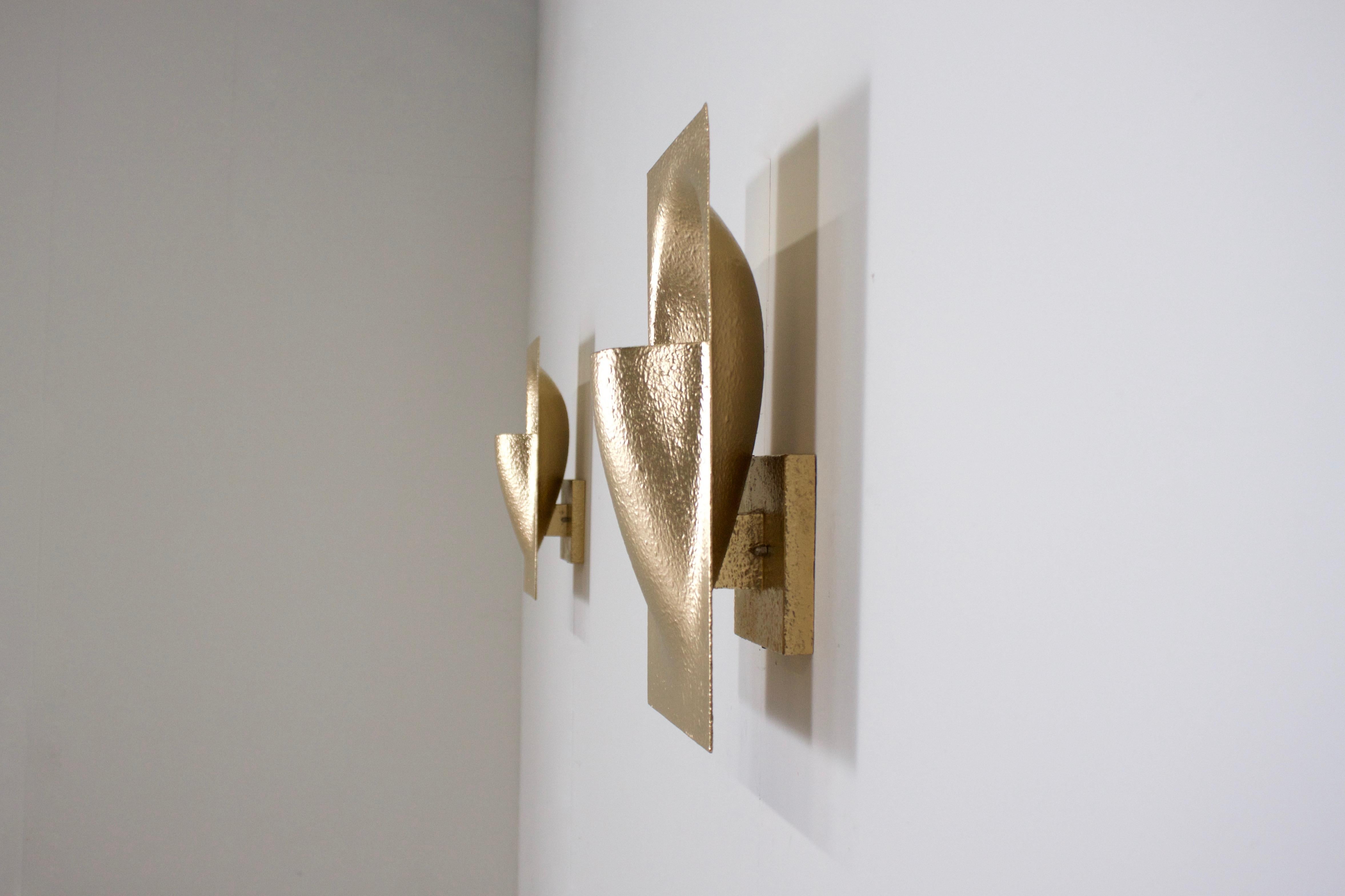 Lacquered Gold Colored ‘Balance’ Sconces by Bertrand Balas for RAAK Amsterdam, 1972