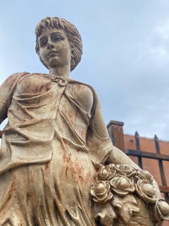Gold Colored Cast Iron Four Season Statues