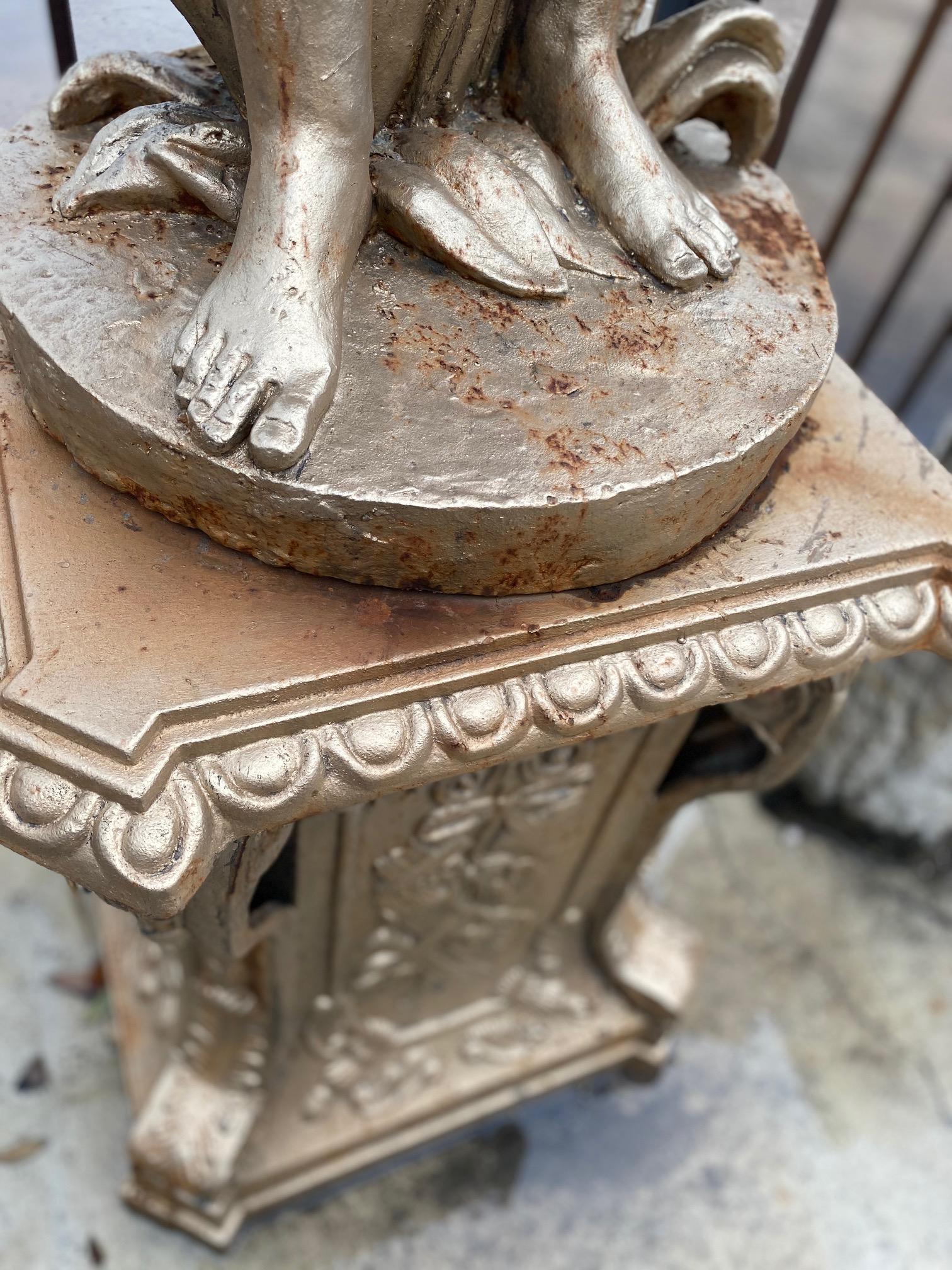 French Gold Colored Cast Iron Four Season Statues