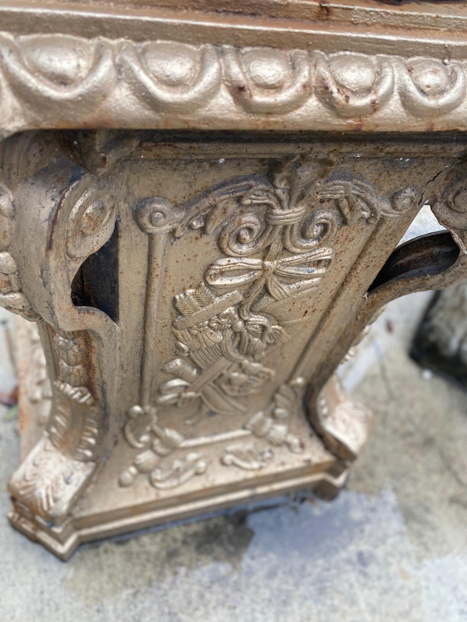 Gold Colored Cast Iron Four Season Statues In Good Condition In Dallas, TX
