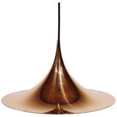 Vintage Gold Colored Gubi Semi Pendant by Claus Bonderup and Thorsten Thorup, 1960s