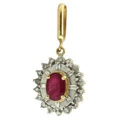 Gold, Colored Stone and Diamond Pendant