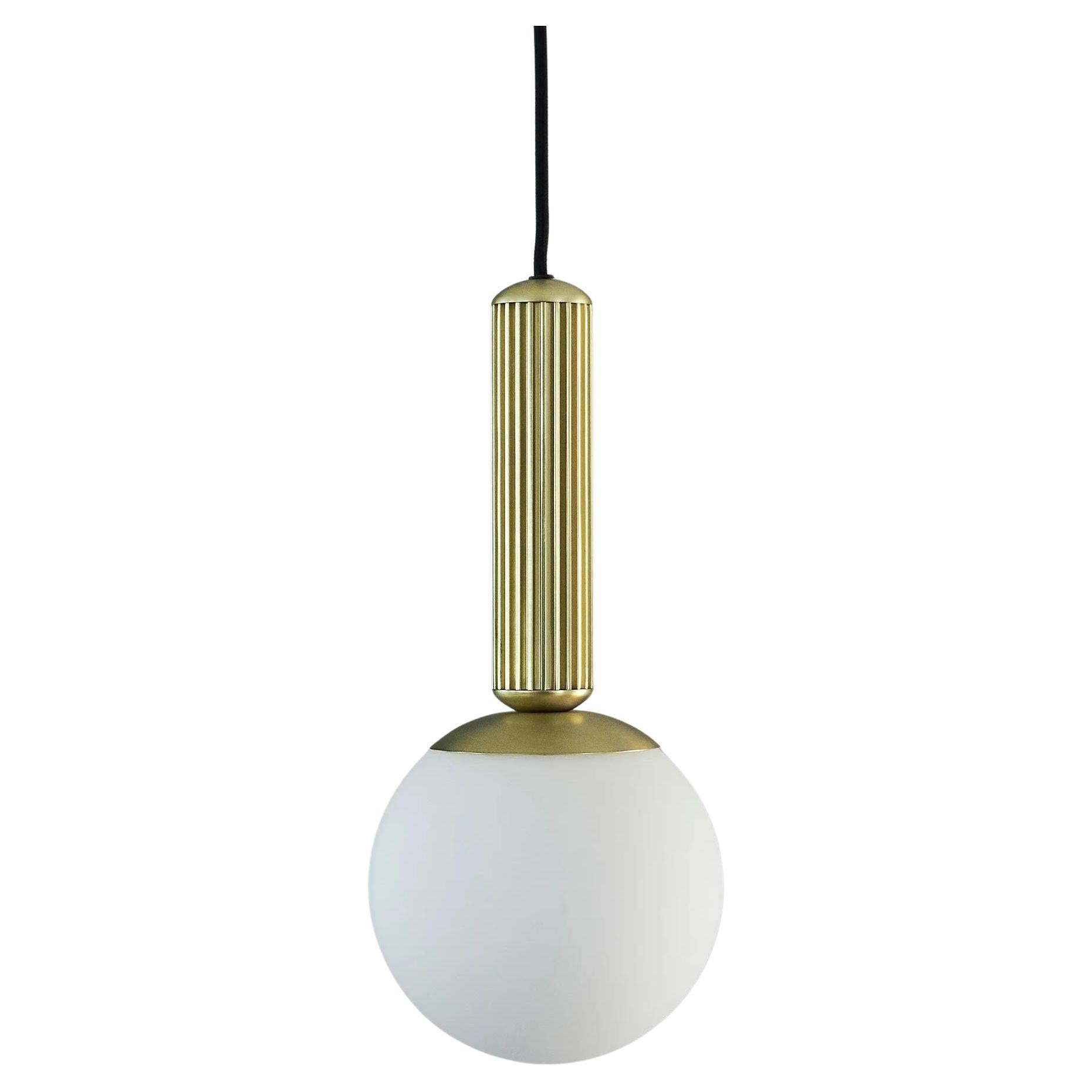 Gold-Coloured Metal Pendant Lamp, Contemporary Design.