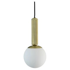 Gold-Coloured Metal Pendant Lamp, Contemporary Design.