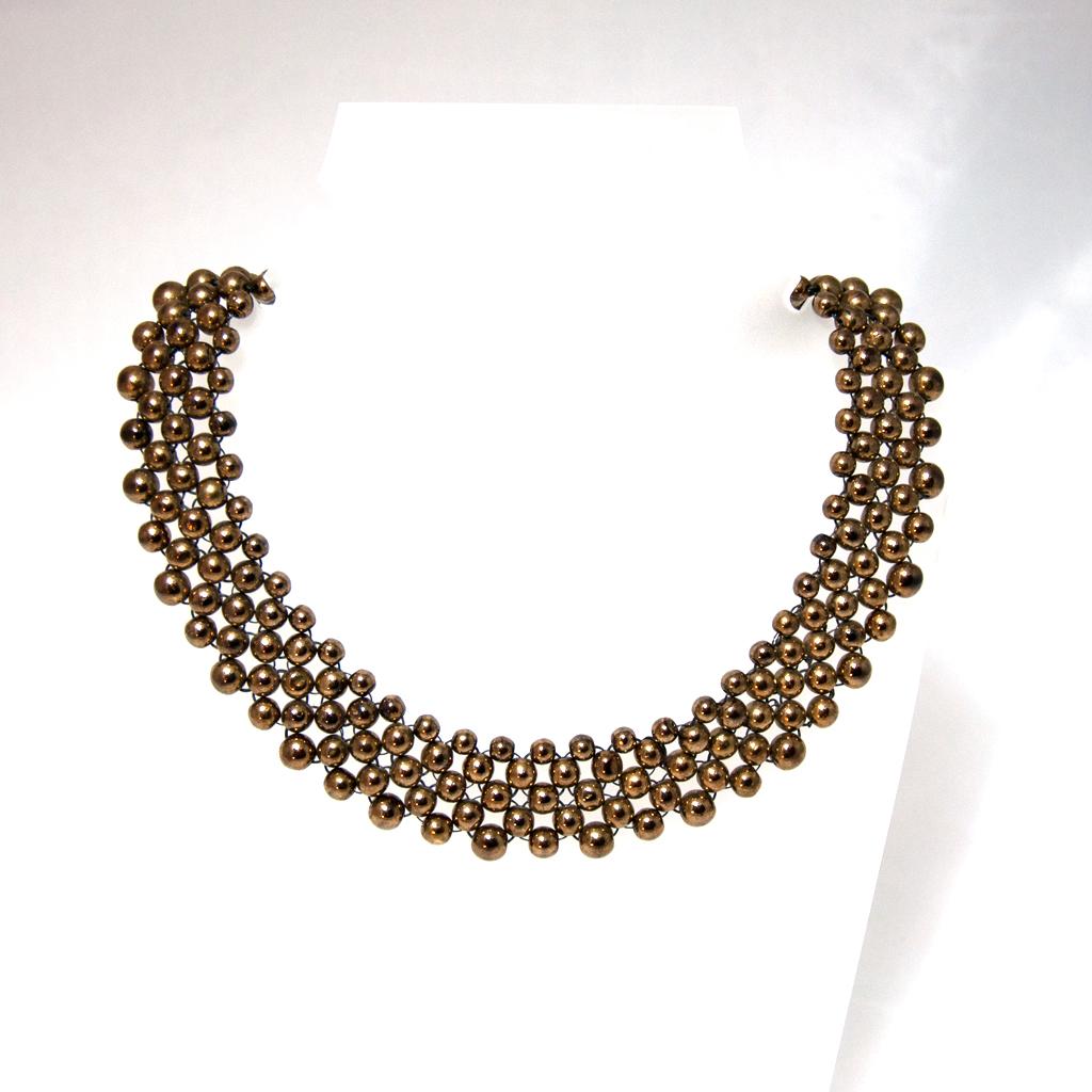 Women's Gold-coloured to bronze-coloured necklace, Choker, 1950s