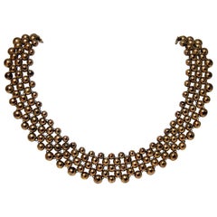 Antique Gold-coloured to bronze-coloured necklace, Choker, 1950s