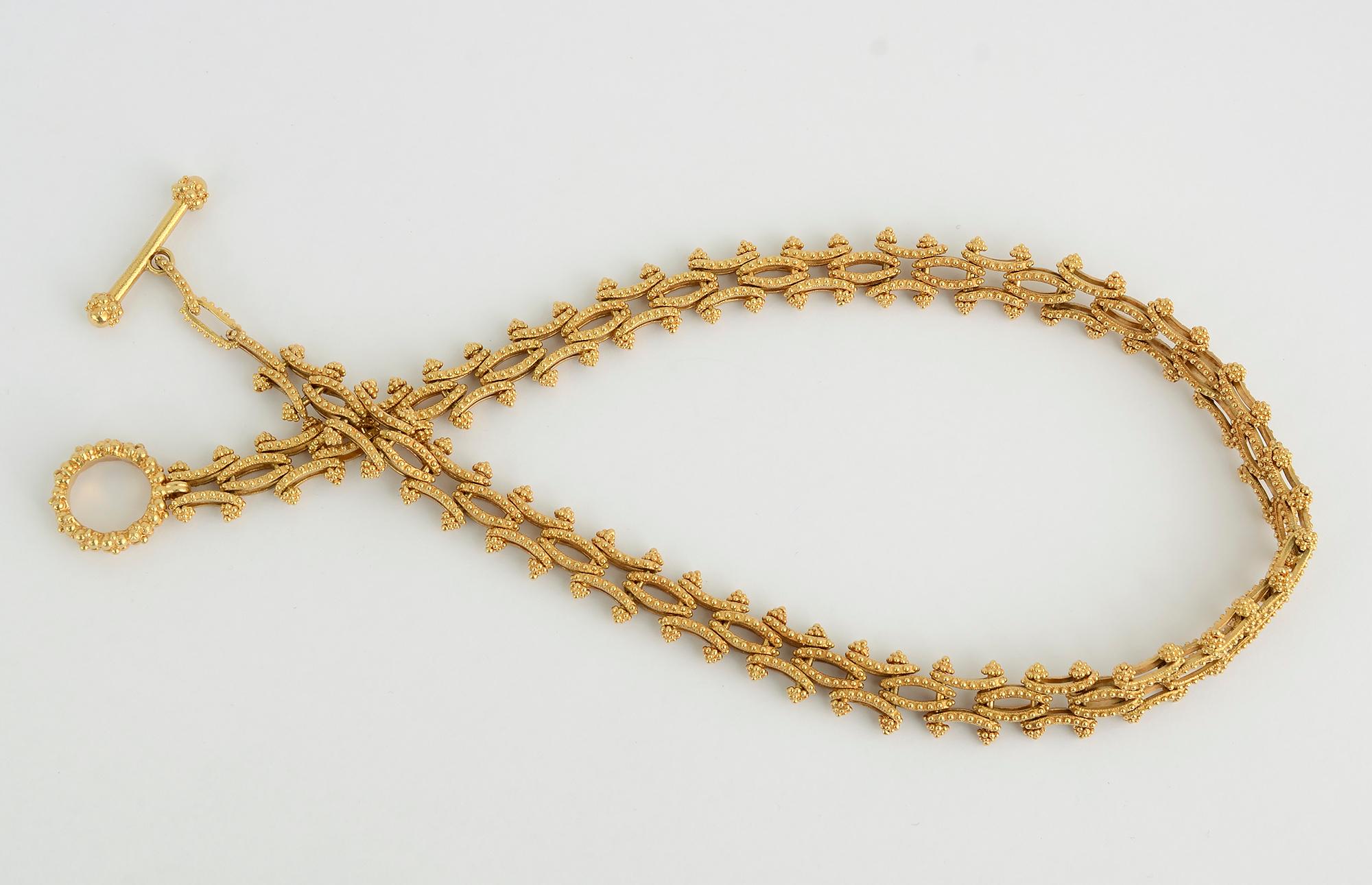 Combinable Halskette und Armband aus Gold für Damen oder Herren im Angebot