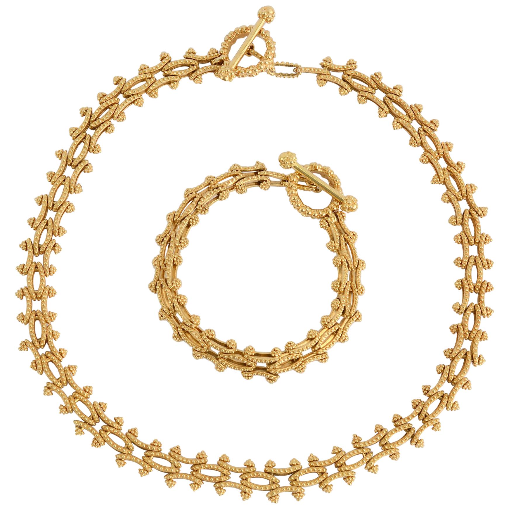 Gold Combinable Necklace and Bracelet