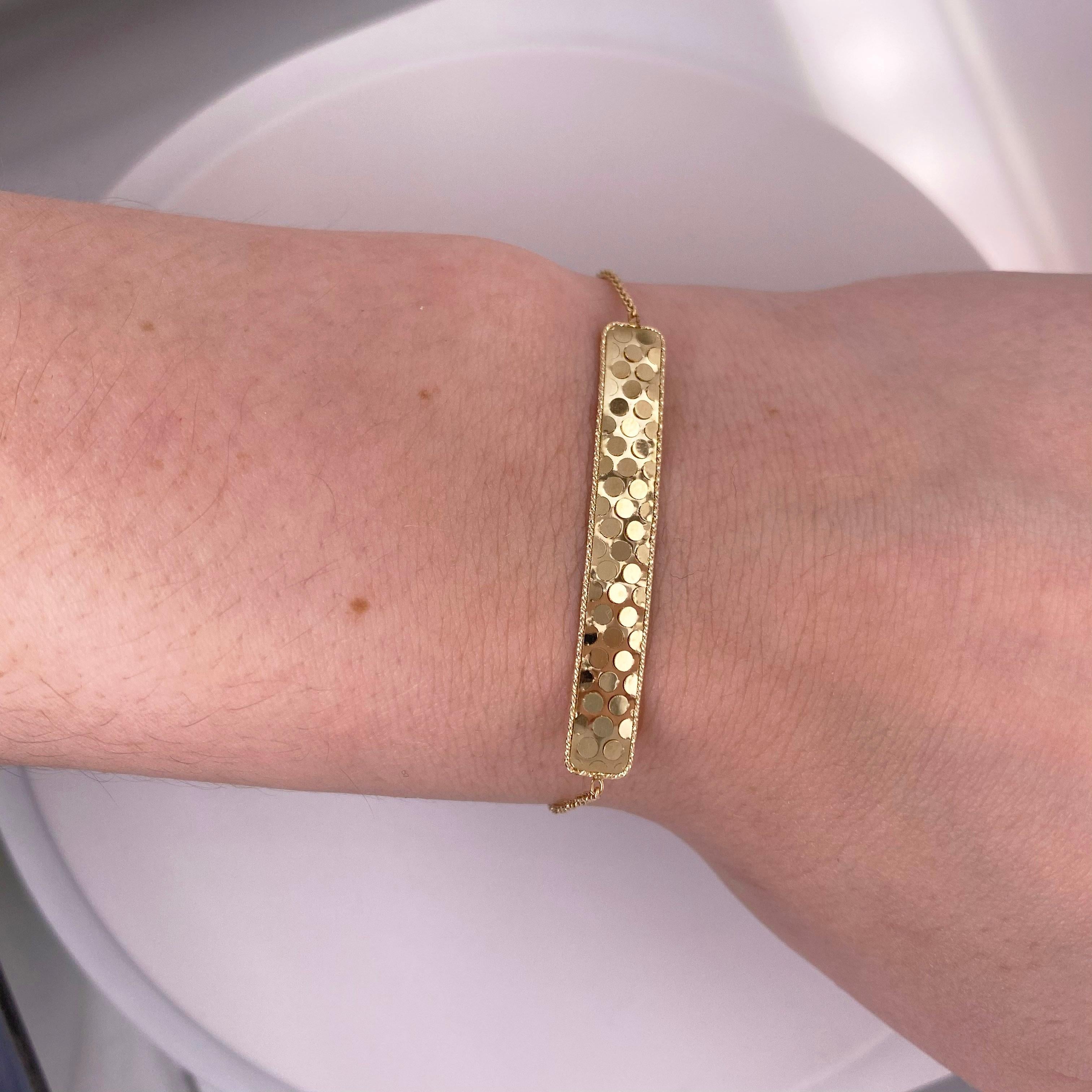 Bracelet à barres Confetti en or jaune 14 carats avec fermoir Bolo Pour femmes en vente