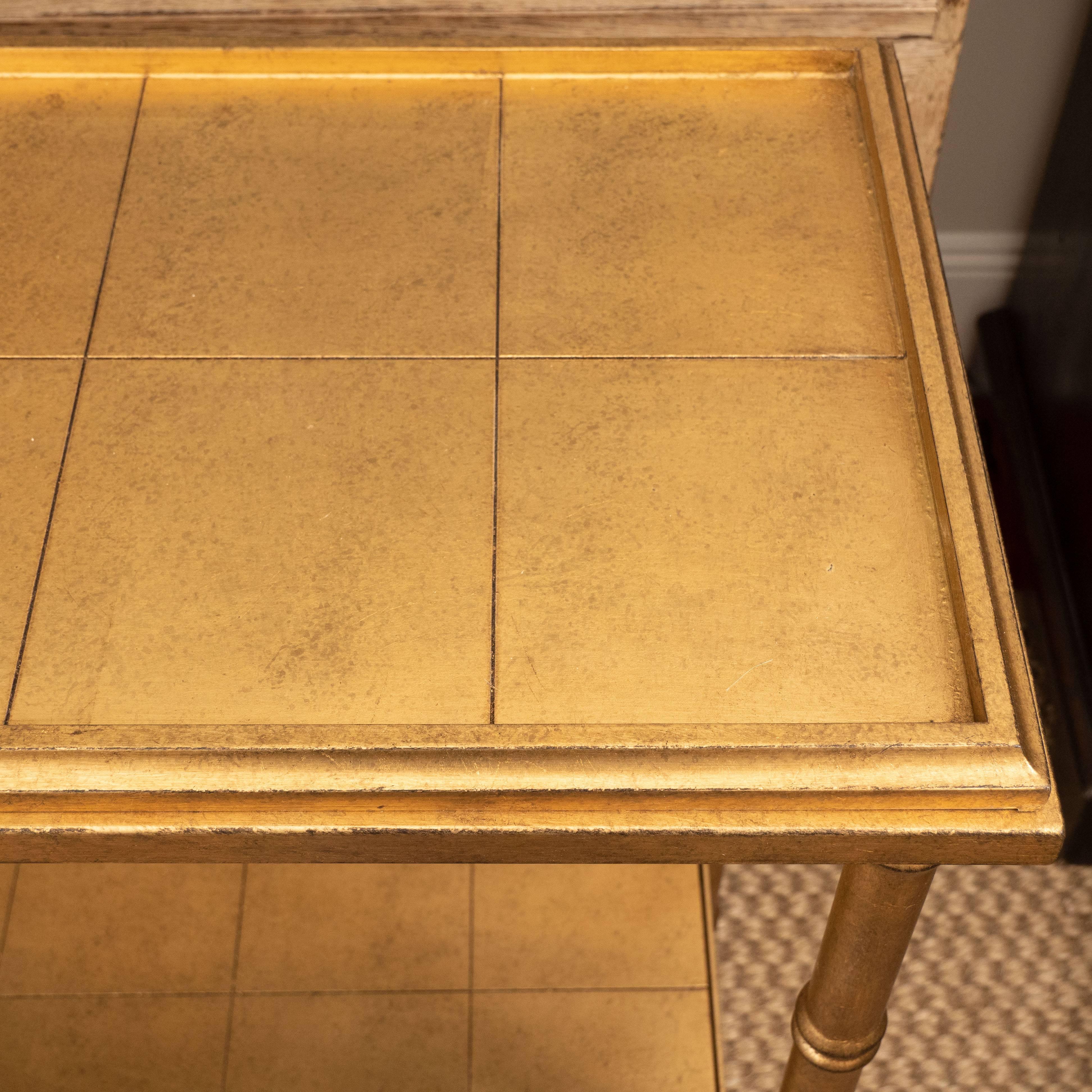 small gold console table