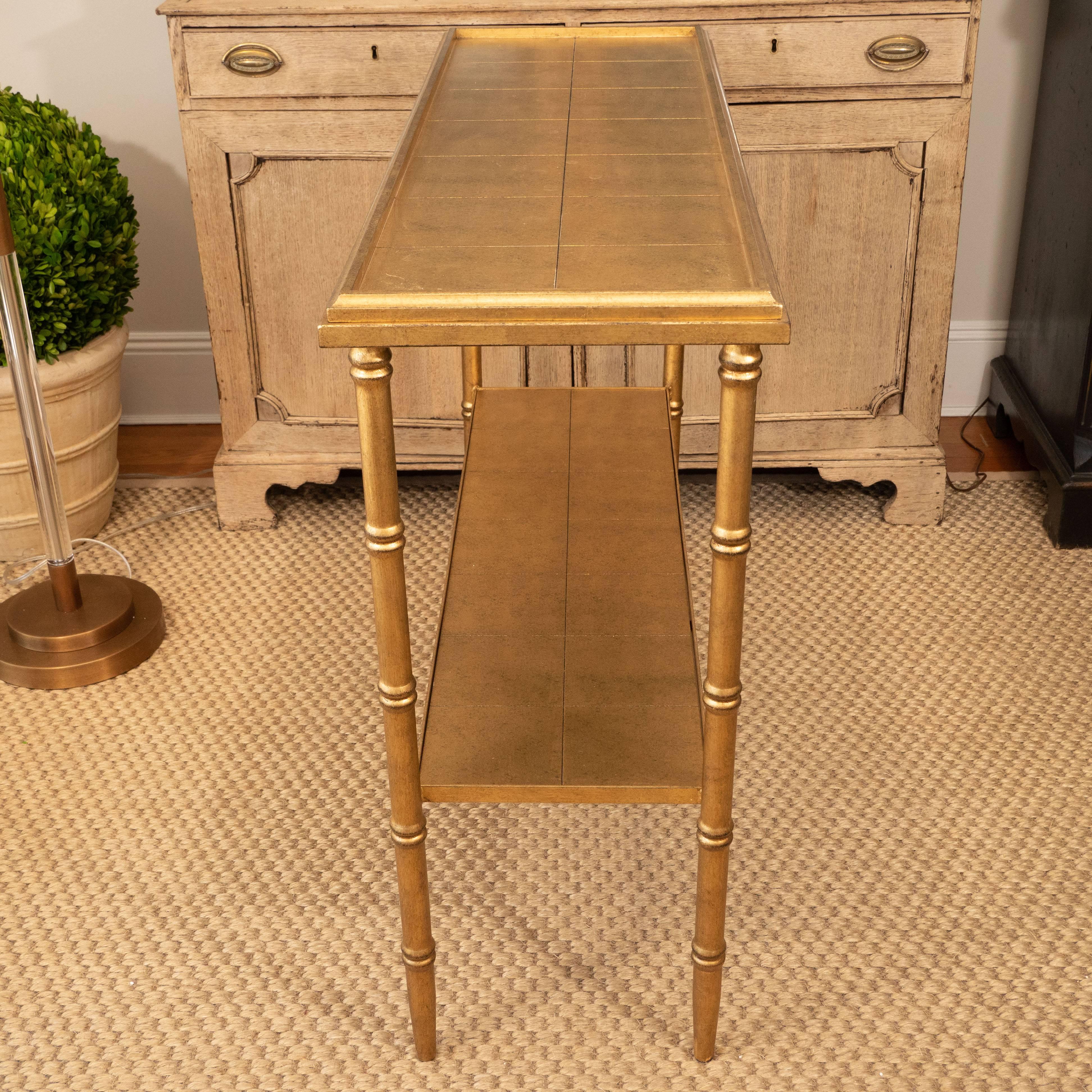 Gold Console Table In Excellent Condition In New York, NY