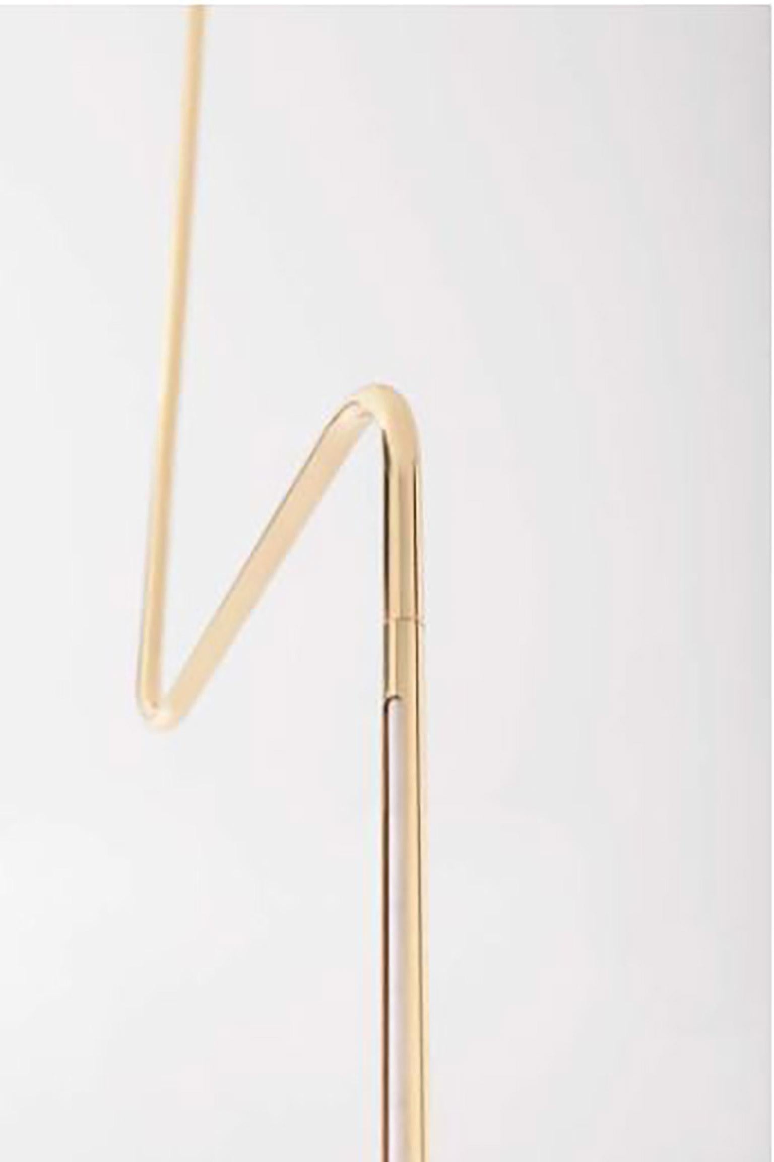 Modern Gold Contemporary Ceiling Lamp in Tubular Brass, LED Lamp Type