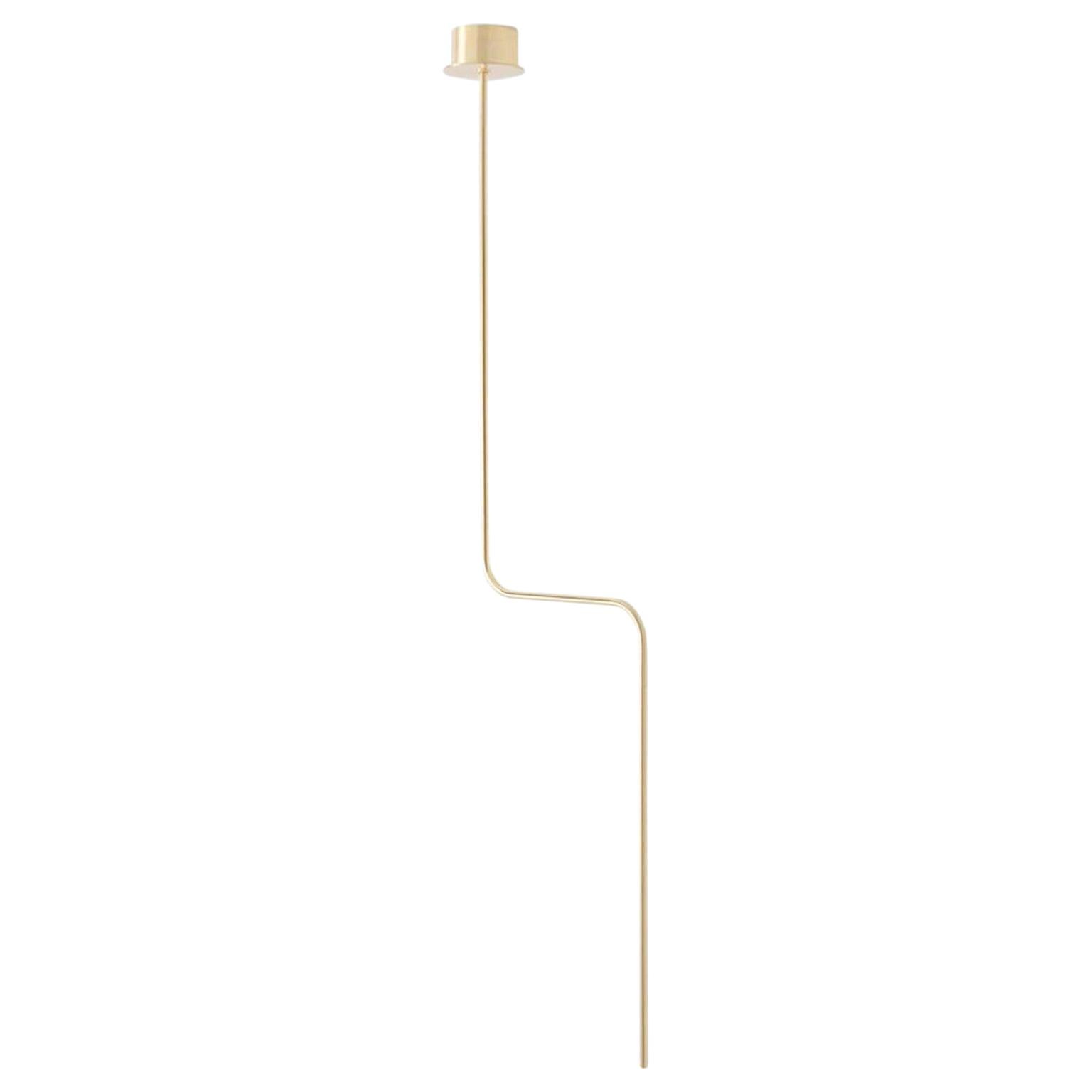 Gold Contemporary Ceiling Lamp in Tubular Brass, LED Lamp Type For Sale