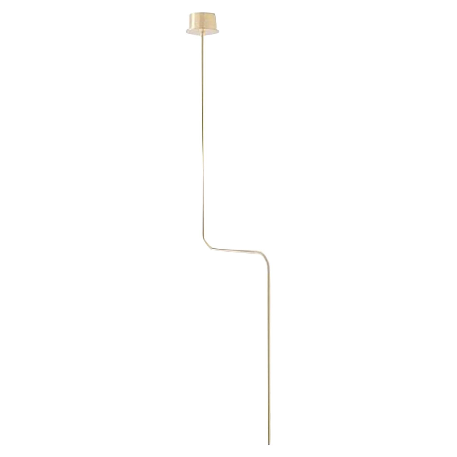 Gold Contemporary Ceiling Lamp in Tubular Brass, LED Lamp Type